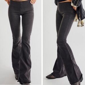 Free people penny pull-on flares- black